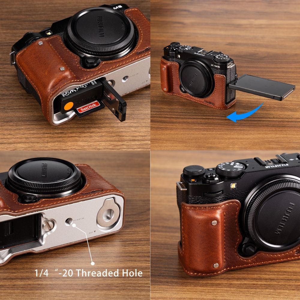 SmallRig 4880 Camera Leather Half Case Kit for Fujifilm X-M5 - Brown