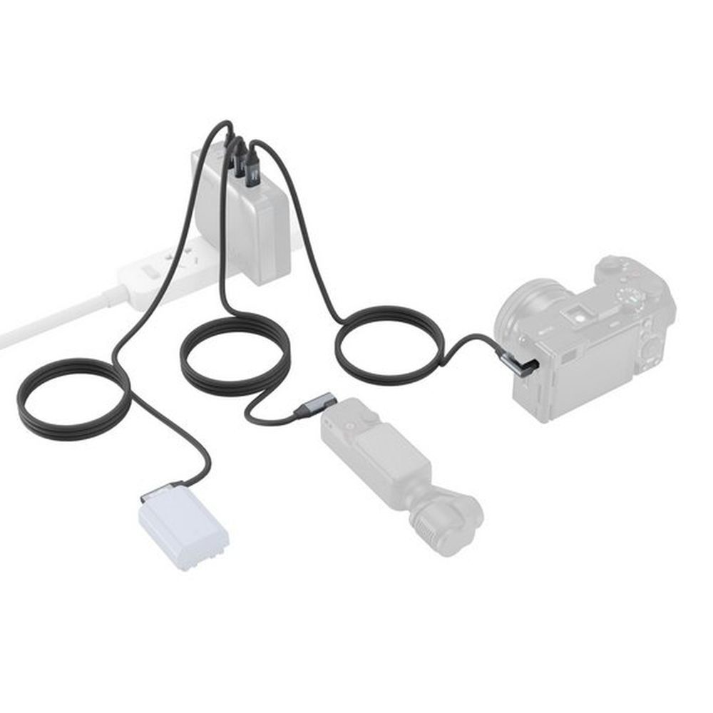 SmallRig 4791 USB-C (gerade) auf USB-C (abgewinkelt) Datenkabel (60cm / 23.6in)