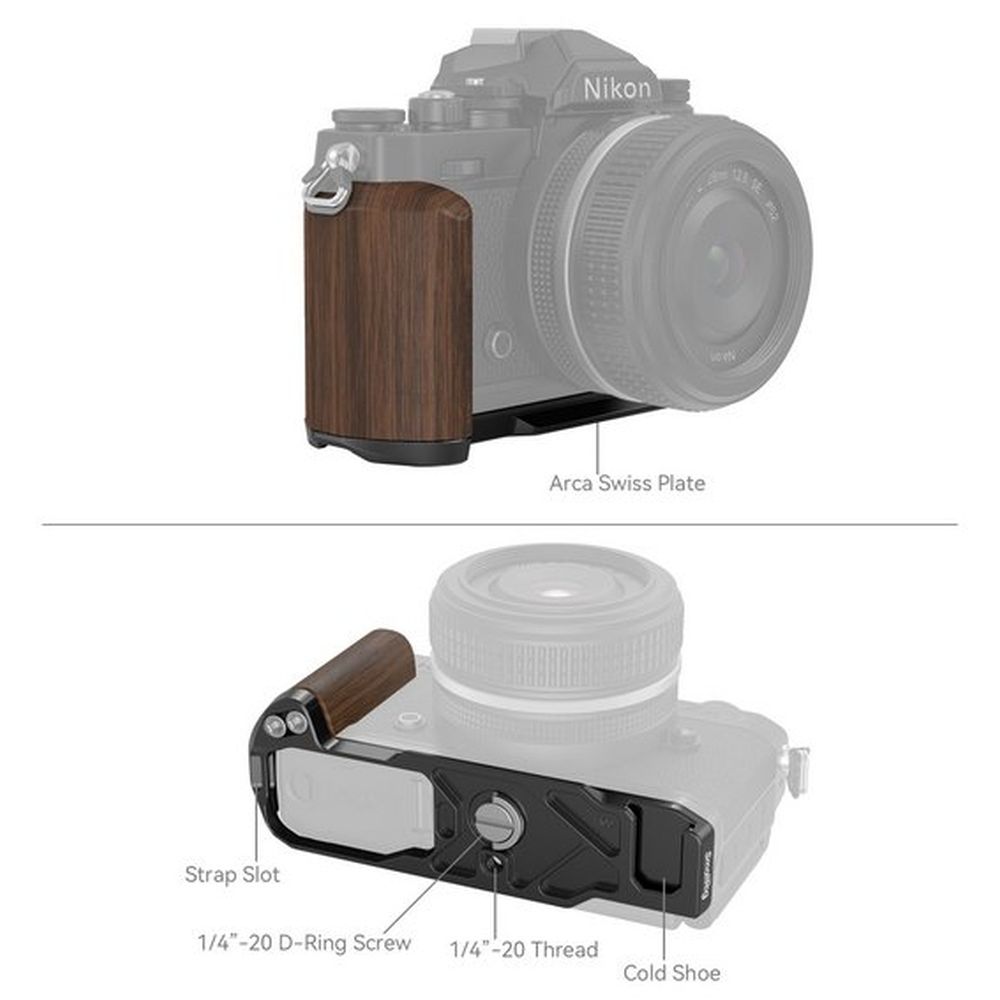 SmallRig 4802 L-förmiger Holzgriff für Nikon Z fc, schwarz