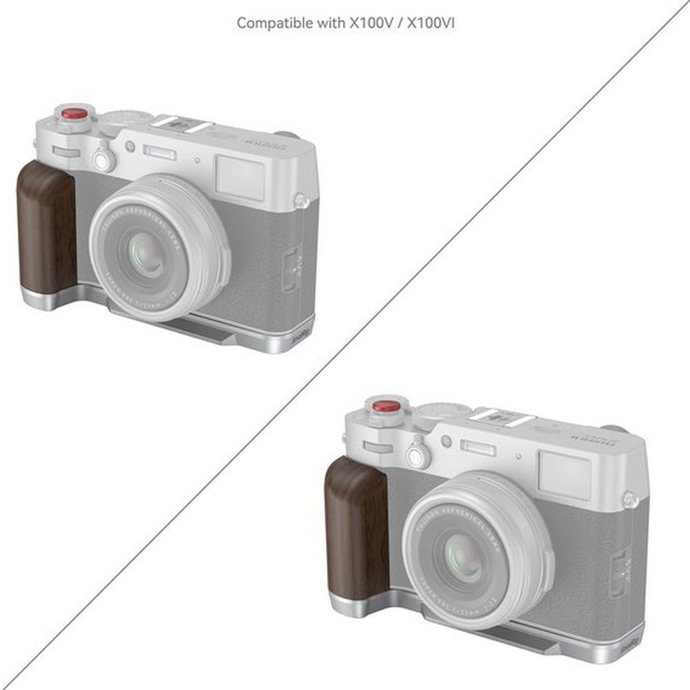 SmallRig 4804 L-förmiger Holzgriff für Fujifilm X100VI / X100V, silber