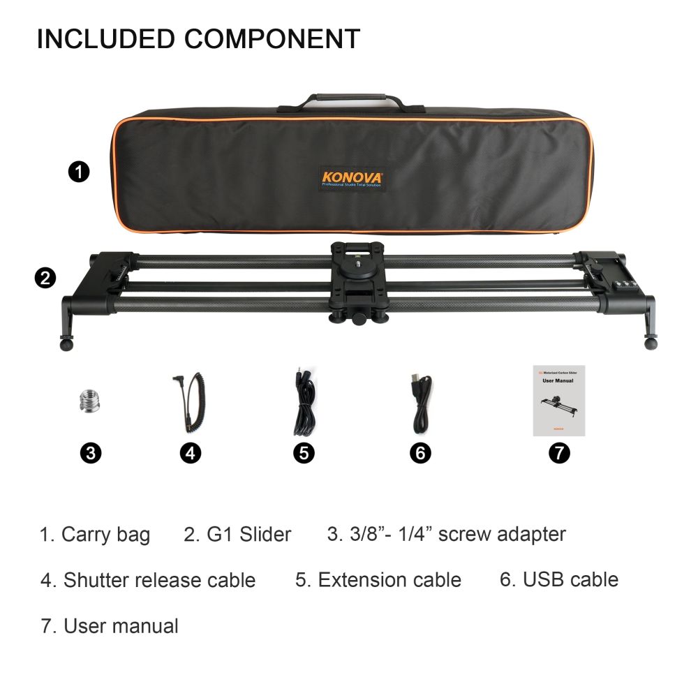Konova G1 100cm Motorisierter Carbon Slider