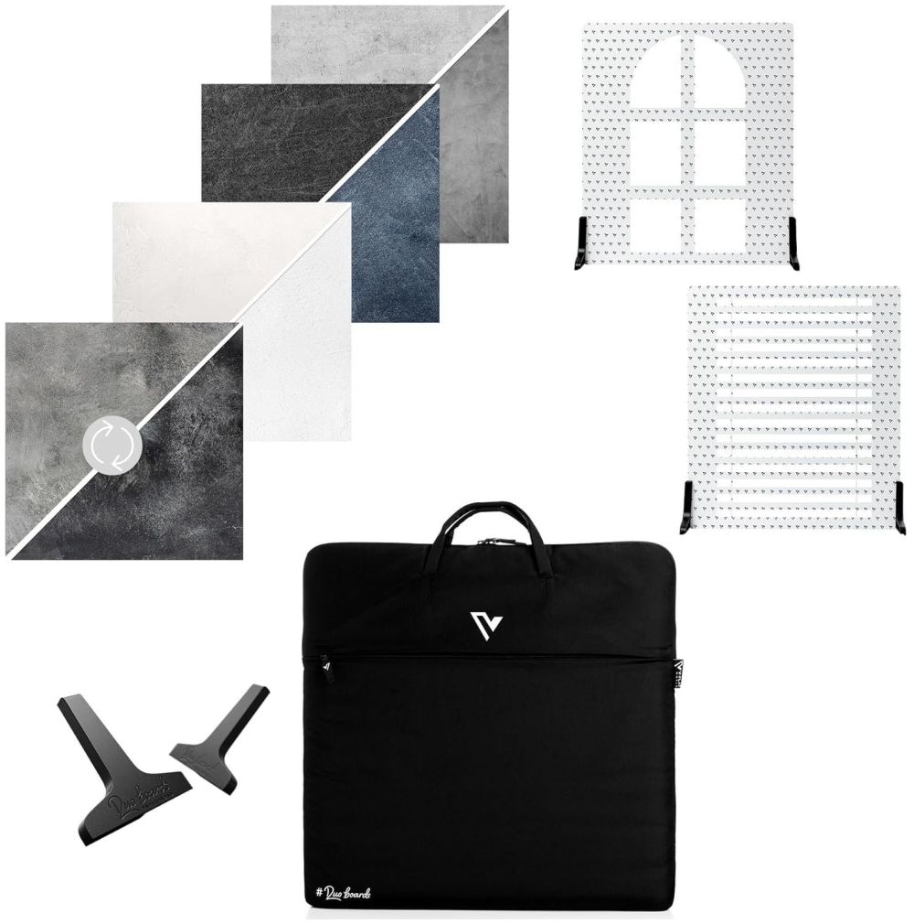 V-Flat Stone Kit (4x Duo Boards 24x24" - 2 Shadow Boards, Travel Bag, Duo Legs)