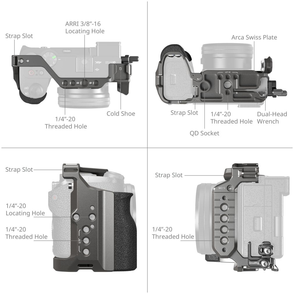 SmallRig 5060 HawkLock Quick Release Cage Kit pour Sony Alpha 6700