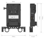 SmallRig 3498B V Mount Battery Adapter Plate (Basic Version) with Dual Rod Clamp
