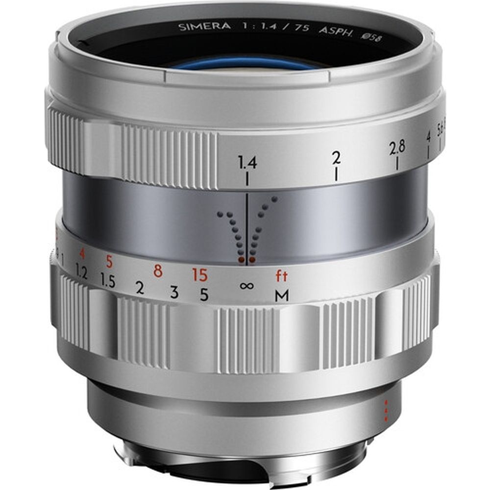 Thypoch Objectif photographique plein format Simera 75mm f/1.4 pour monture Leica M argenté