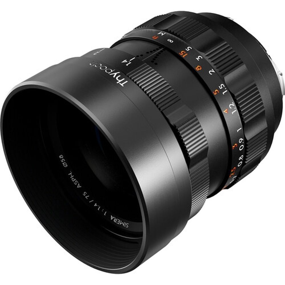 Thypoch Objectif photographique plein format Simera 75mm f/1.4 pour monture Leica M noir