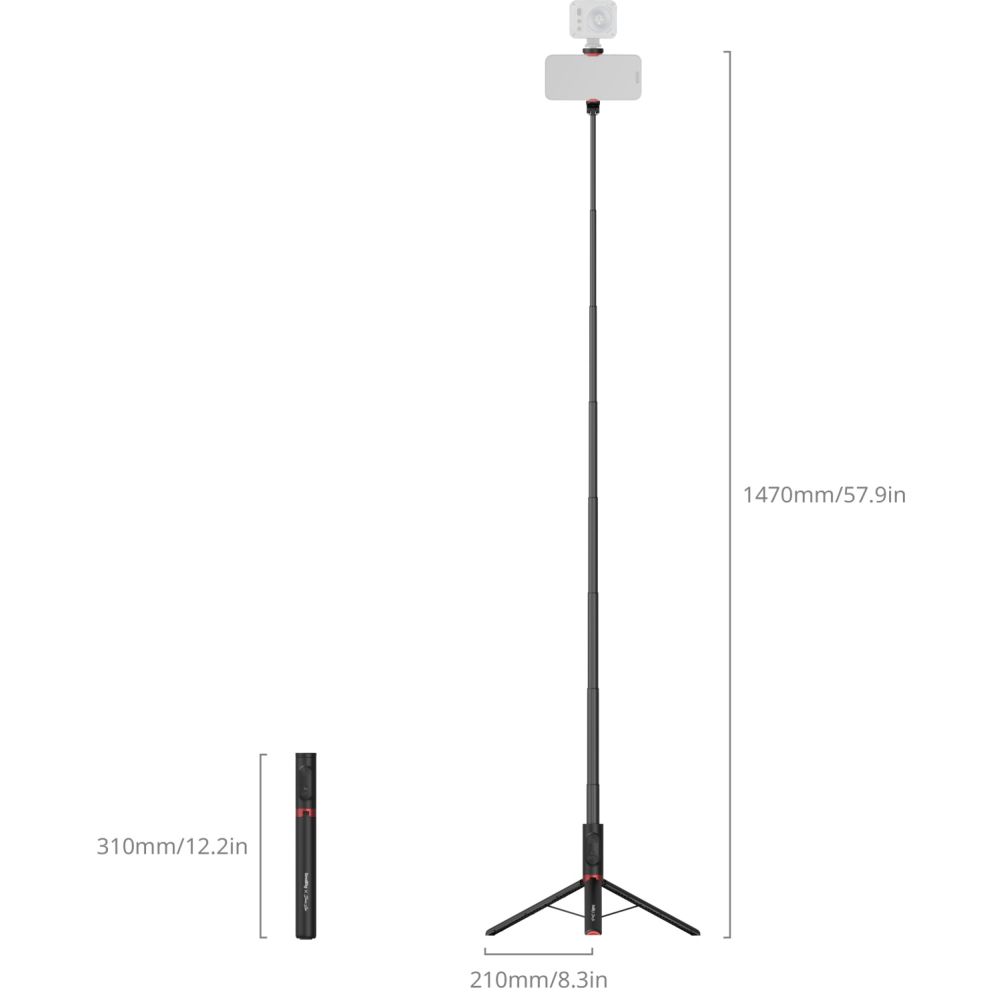 SmallRig 5292 x Drex Lee Boom Selfie stick ST30 Lite, black