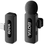 Boya BY-V10 V2.0 Drahtloses Lavalier-Mikrofon für USB-C - 1 x TX und 1 x RX