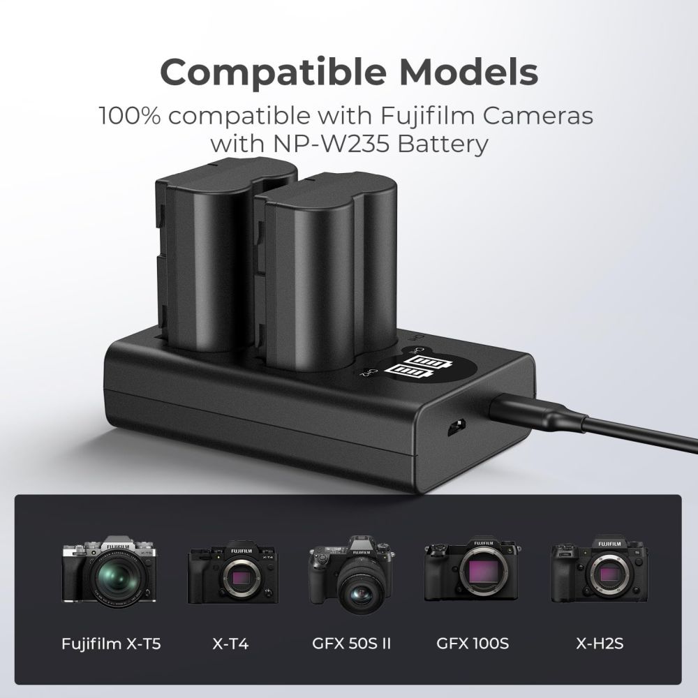 K&F Concept NP-W235 Duales Batterieladegerät USB-C mit Display