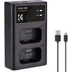 K&F Concept NP-FW50 Chargeur de batterie double USB-C