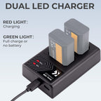 K&F Concept NP-FW50 Chargeur de batterie double USB-C