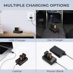 K&F Concept NP-FW50 Chargeur de batterie double USB-C