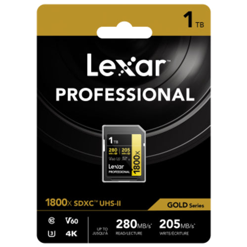 Lexar Professional Gold SD-Karte UHS-II - R280/W205 MB/s - 1TB - V60