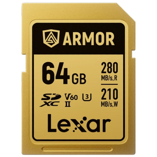 Lexar Professional Or Armor Carte SD UHS-II V60 R280/W210 MB/s IP68 – 64GB