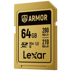 Lexar Professional Or Armor Carte SD UHS-II V60 R280/W210 MB/s IP68 – 64GB