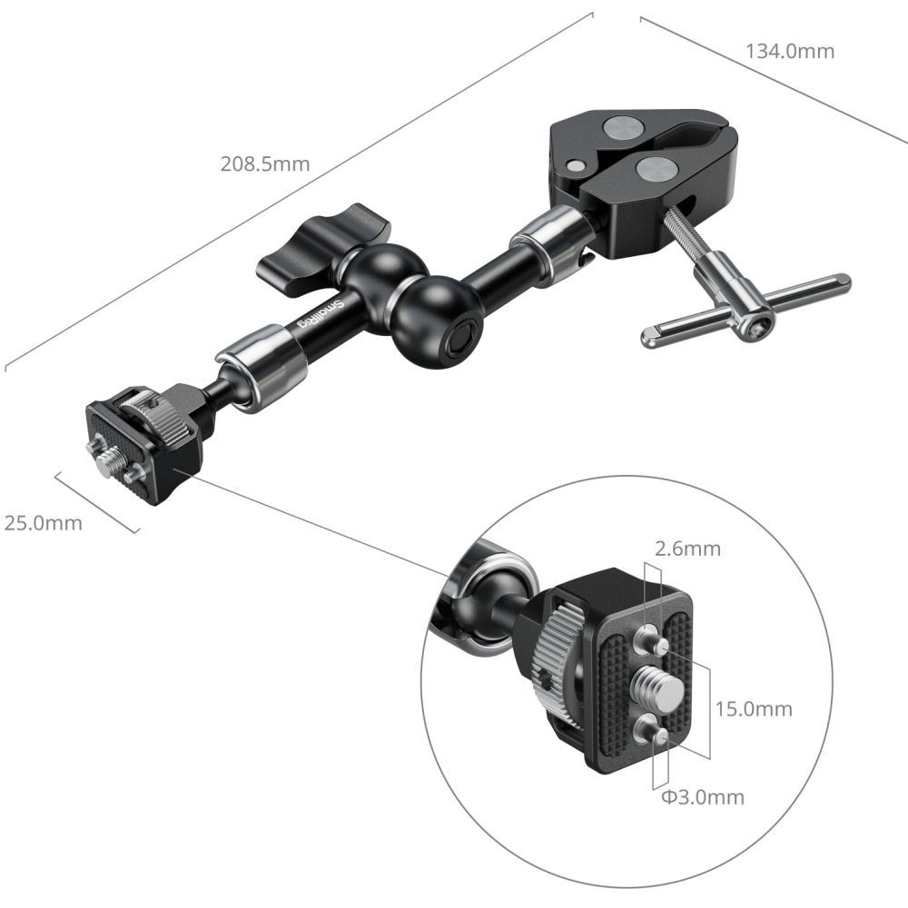 SmallRig 5311 Magic Arm mit krabbenförmiger Klemme (11")