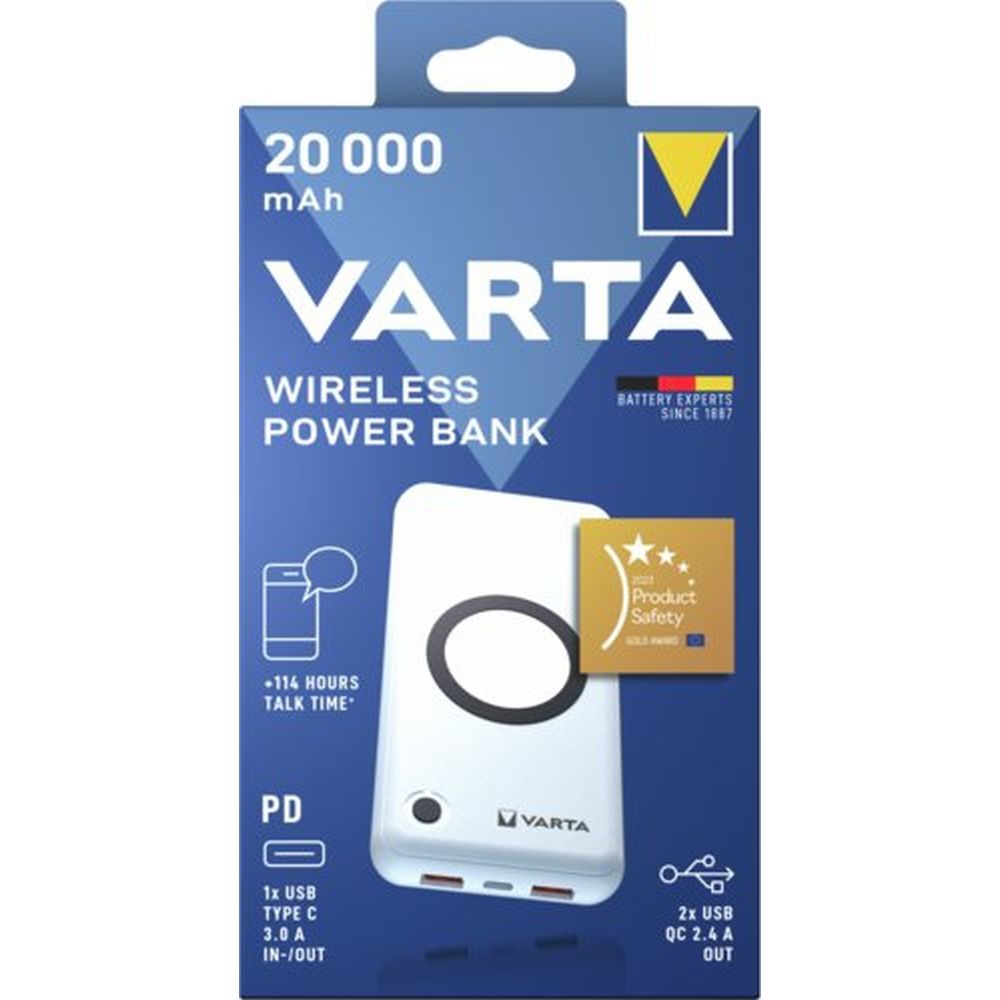 Varta sans Fil Powerbank 20 000 mAh