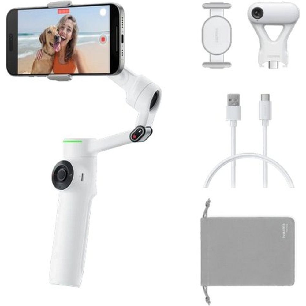 Insta360 Flow 2 Pro AI Tracker Bundle - Summit White