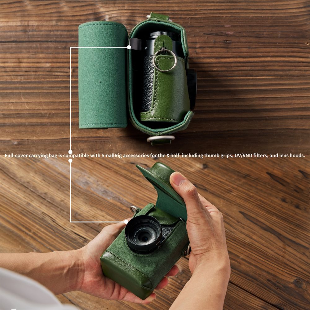 SmallRig 5220 Kit d'étui en cuir pour FUJIFILM X half, vert