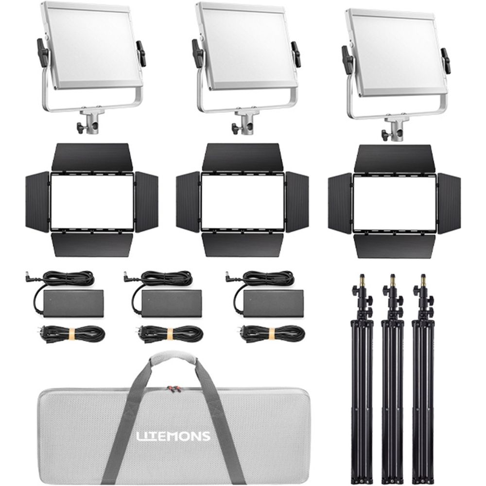 Godox Litemons LP1200R RGB Eclairage LED Panel 3 Light Kit
