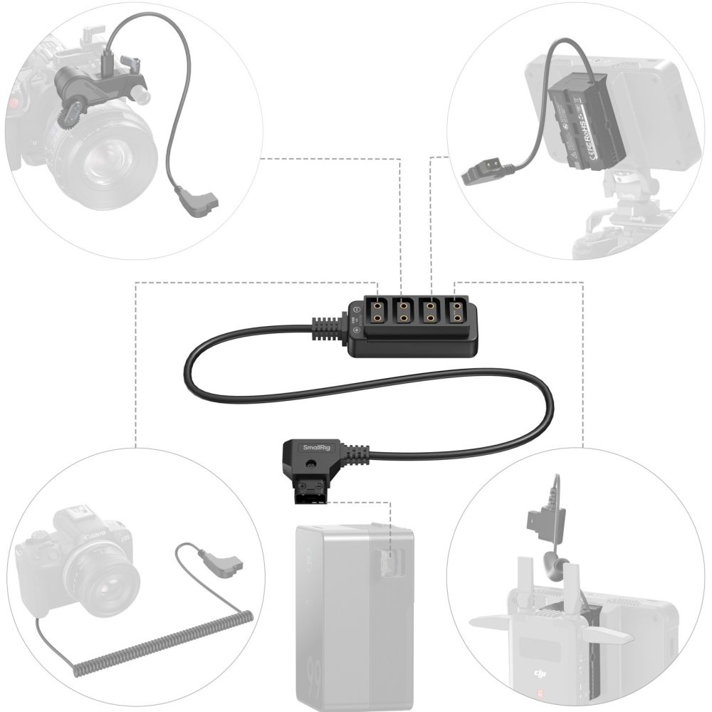 SmallRig 4831 D-Tap Câble d'alimentation 1 à 4