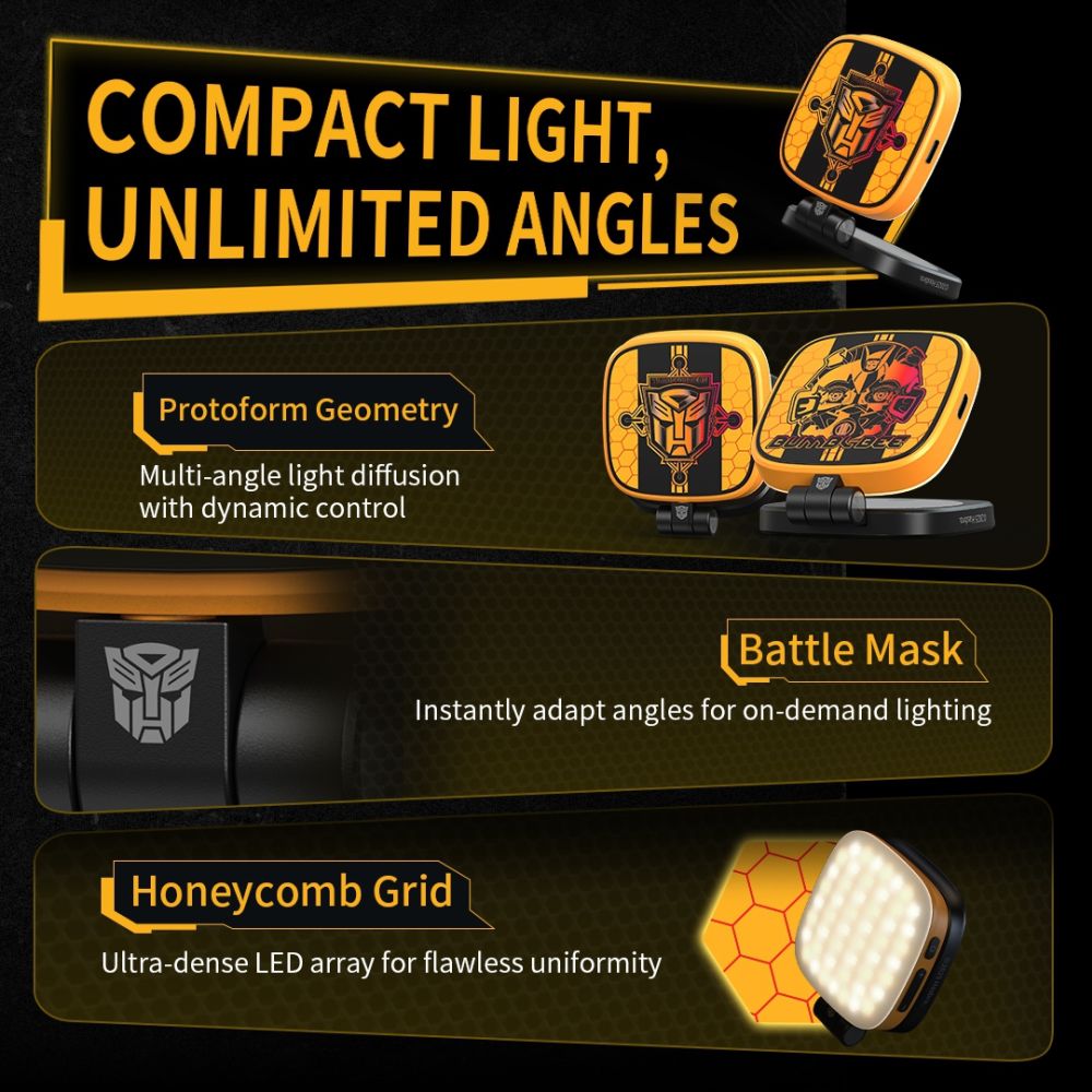 SmallRig 5513 Vibe P48 Abnehmbares Handy-LED-Videolicht „BumbleBee Edition“