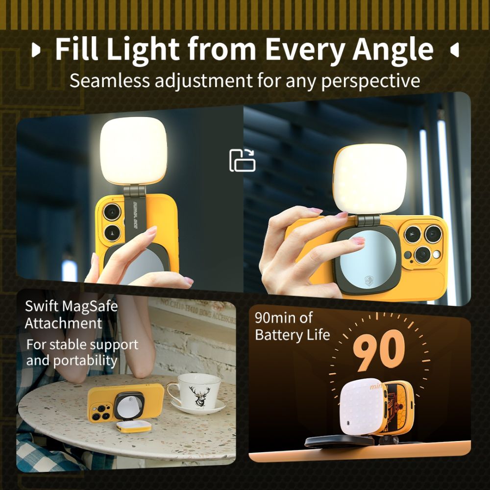SmallRig 5513 Vibe P48 Abnehmbares Handy-LED-Videolicht „BumbleBee Edition“