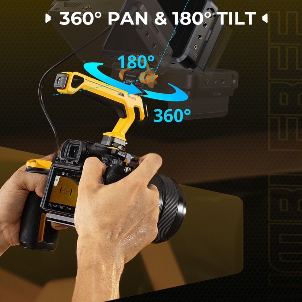 SmallRig 5520 Einstellbare Monitorhalterung, kompatibel mit ARRI 3/8''-16 Schrauben „BumbleBee Edition“
