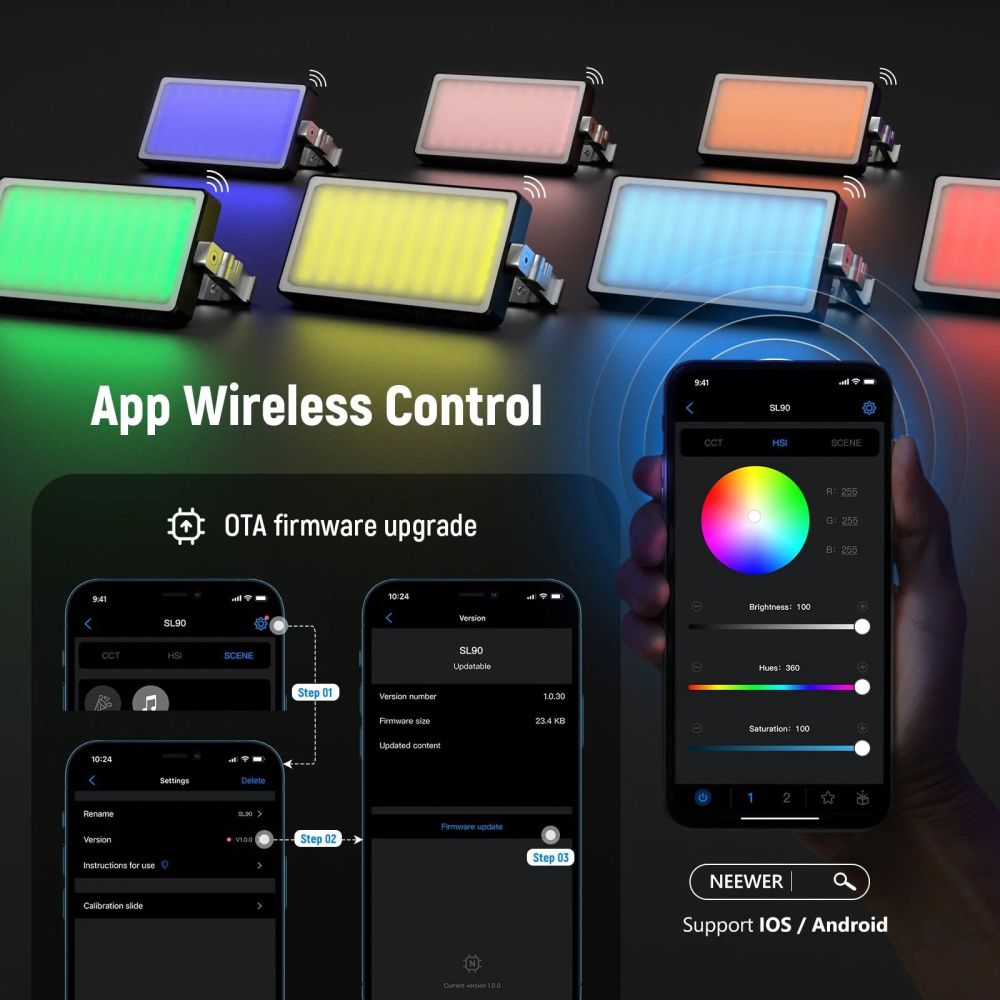 Neewer SL90 Pro 12 W Lampe LED RGB