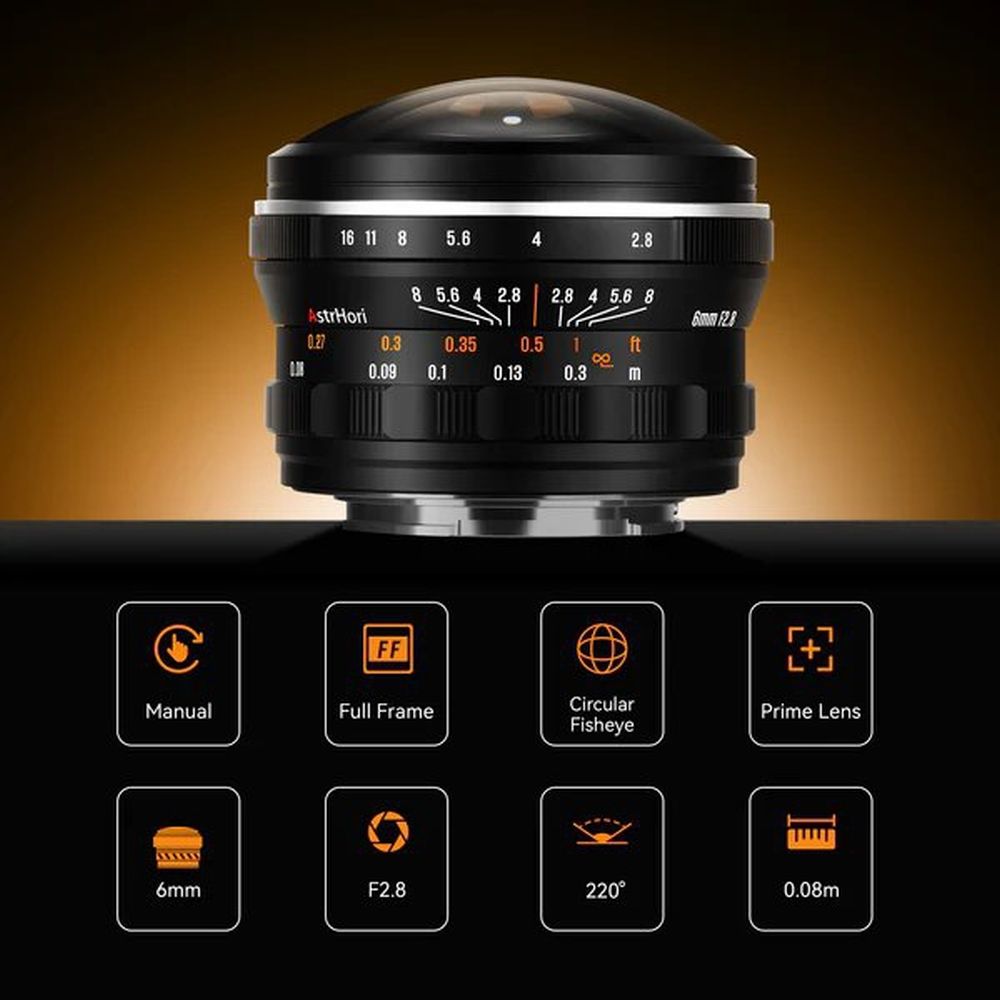 AstrHori 6mm f/2.8 Full-Frame Circular Fisheye lens Nikon Z-mount