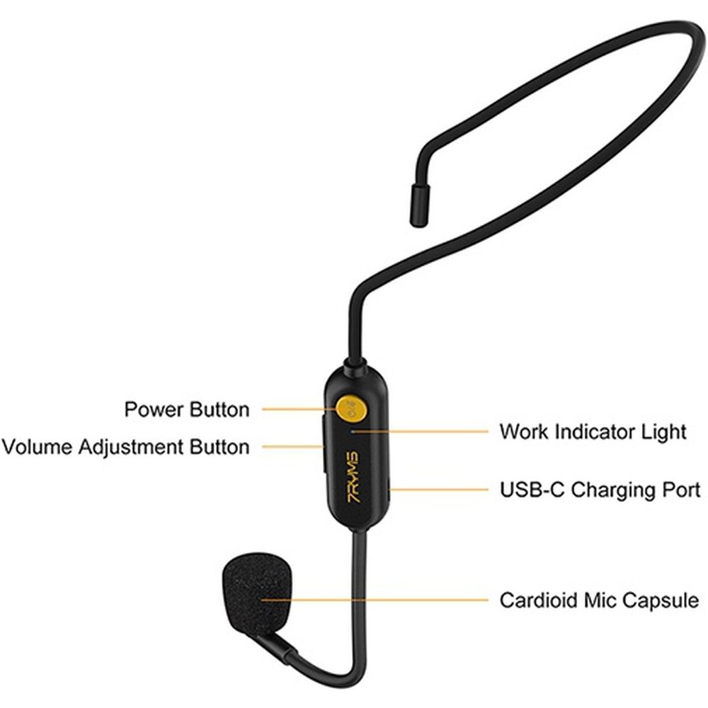 7Ryms Präsentationslautsprecher mit kabellosem Headset, schwarz