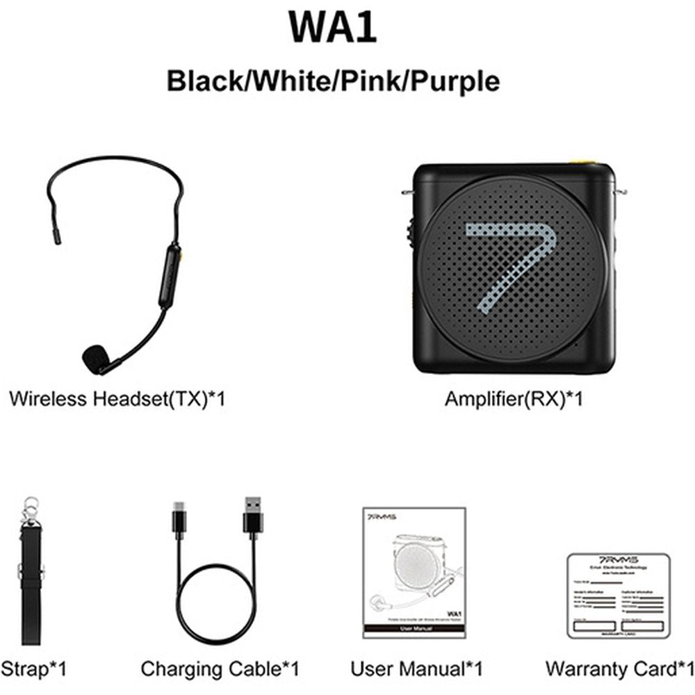 7Ryms Präsentationslautsprecher mit kabellosem Headset, schwarz