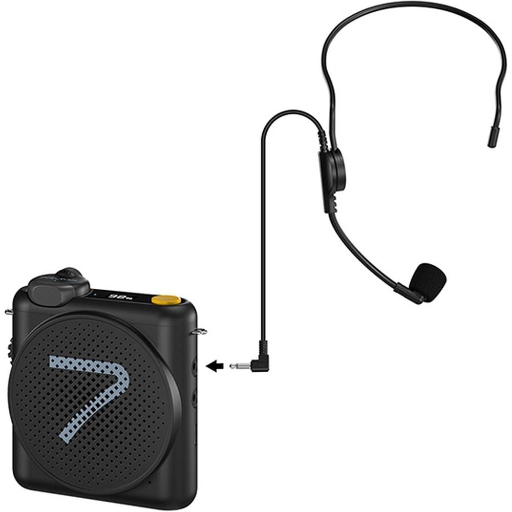 7Ryms Enceinte de Présentation avec Microphone sans Fil - Noir