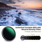 K&F Concept Variabler ND-Filter ND2-400 - 67mm