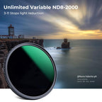 K&F Concept Filtre ND variable ND8-2000 super fin - 72mm
