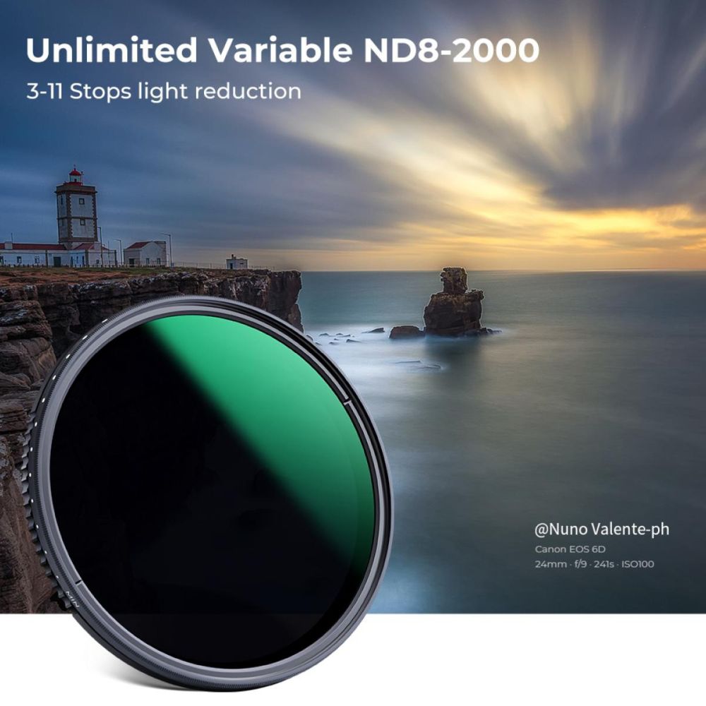 K&F Concept Filtre ND variable ND8-2000 super fin - 72mm