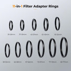 K&F Concept Step Down Ring Set 11-teilig (26-82mm)