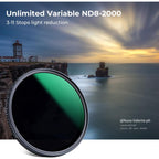 K&F Concept Filtre ND variable ND8-2000 super fin - 77mm