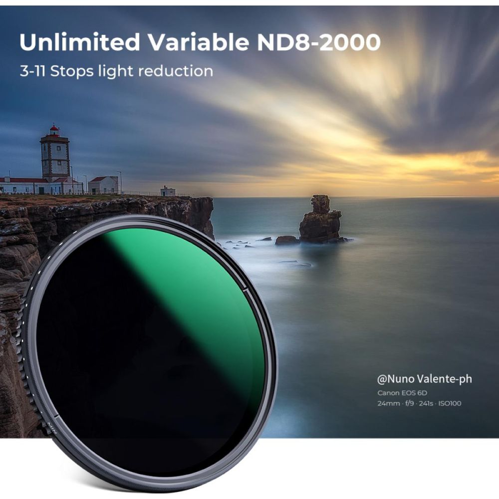 K&F Concept Filtre ND variable ND8-2000 super fin - 77mm