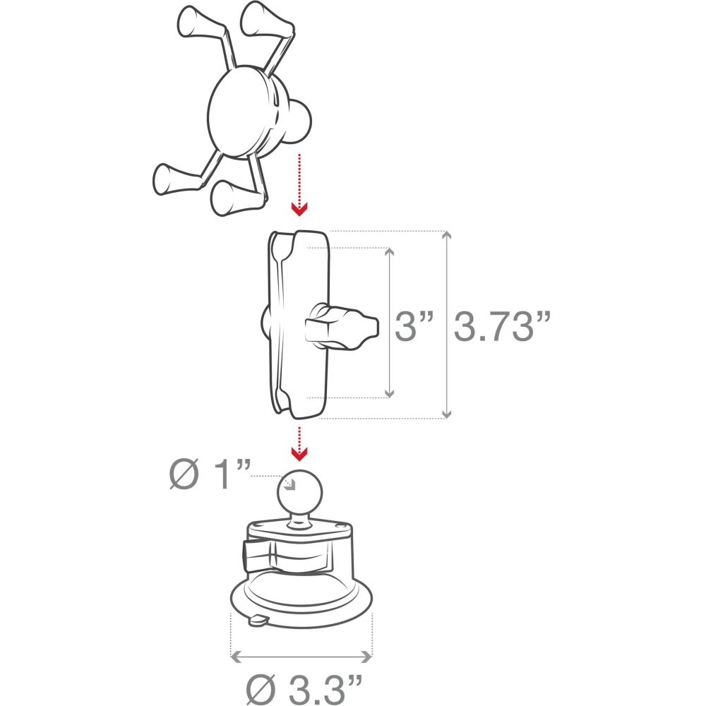 Ram X-Grip Phone Mount with Twist-Lock Suction Cup Base
