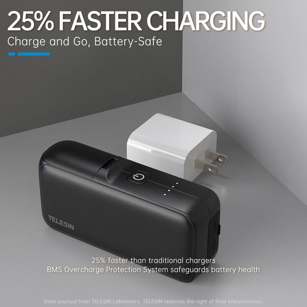 Telesin 10 000 mAh Batterie externe pour Batteries GoPro 13 - 20 W
