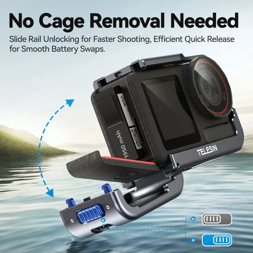 Telesin Cage métallique V2 pour DJI Osmo Action 5 Pro/4/3