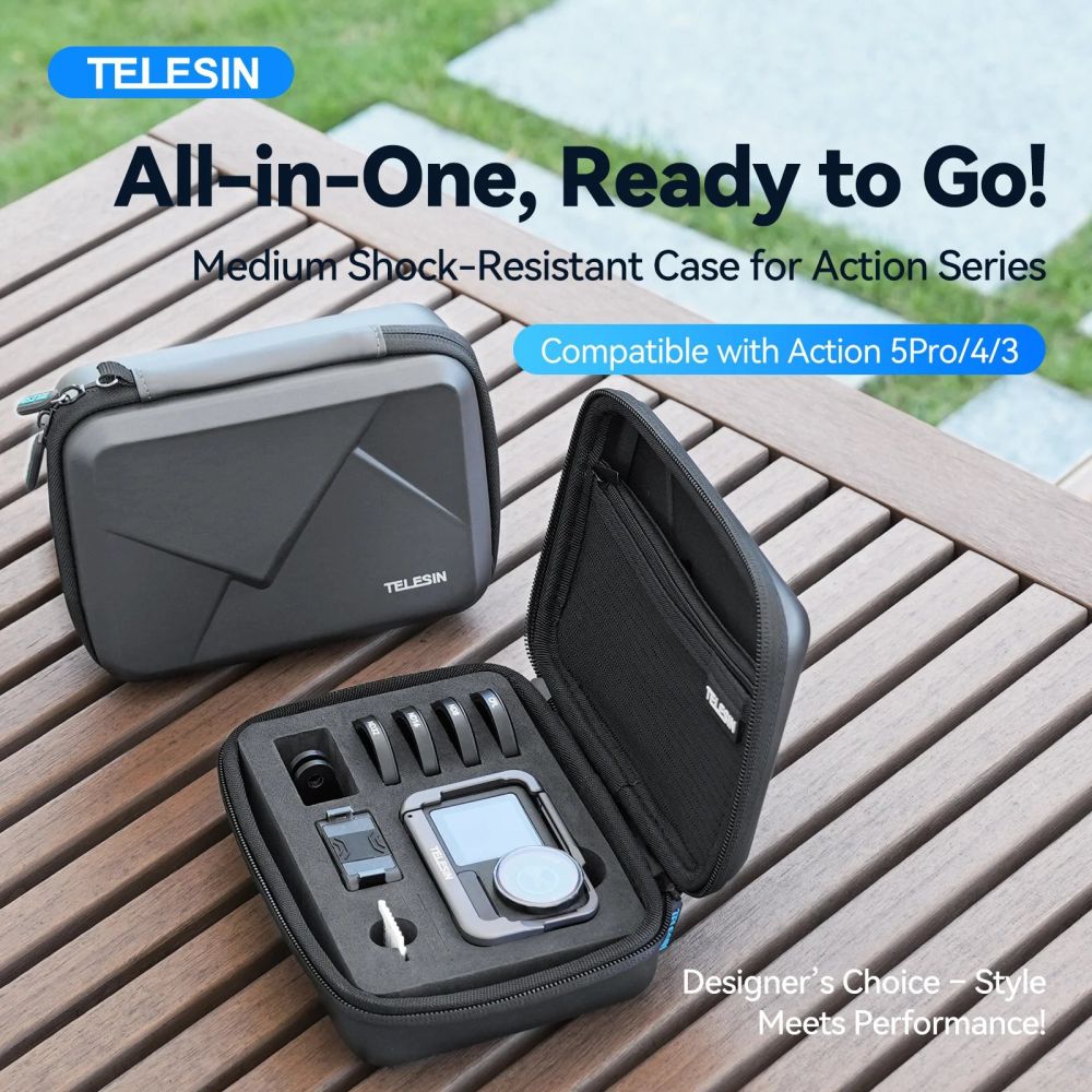 Telesin Aufbewahrungstasche Medium für DJI Osmo Action 3/4/5 Pro