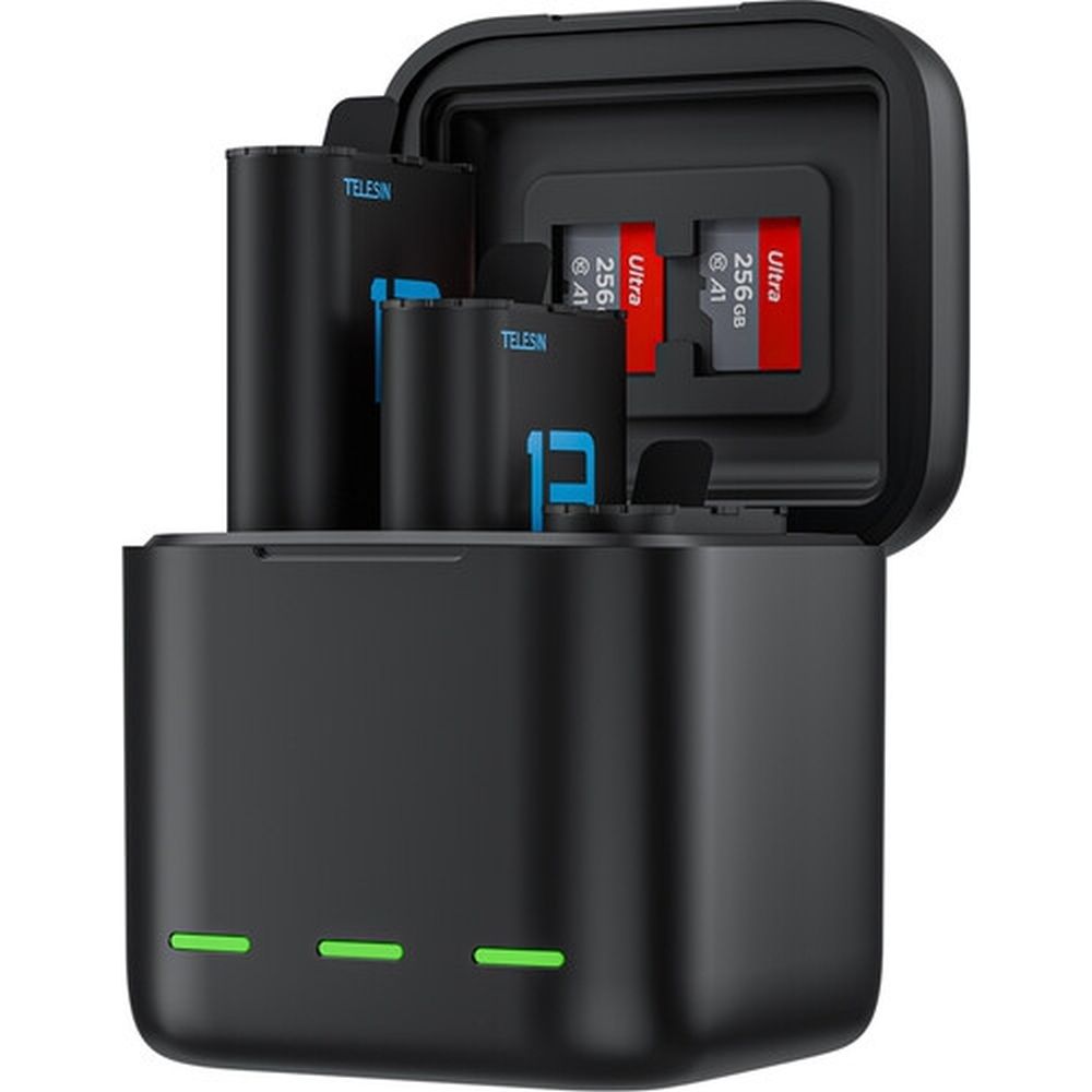 Telesin Boîtier de chargeur de batterie + 2 Batteries pour GoPro Hero 13