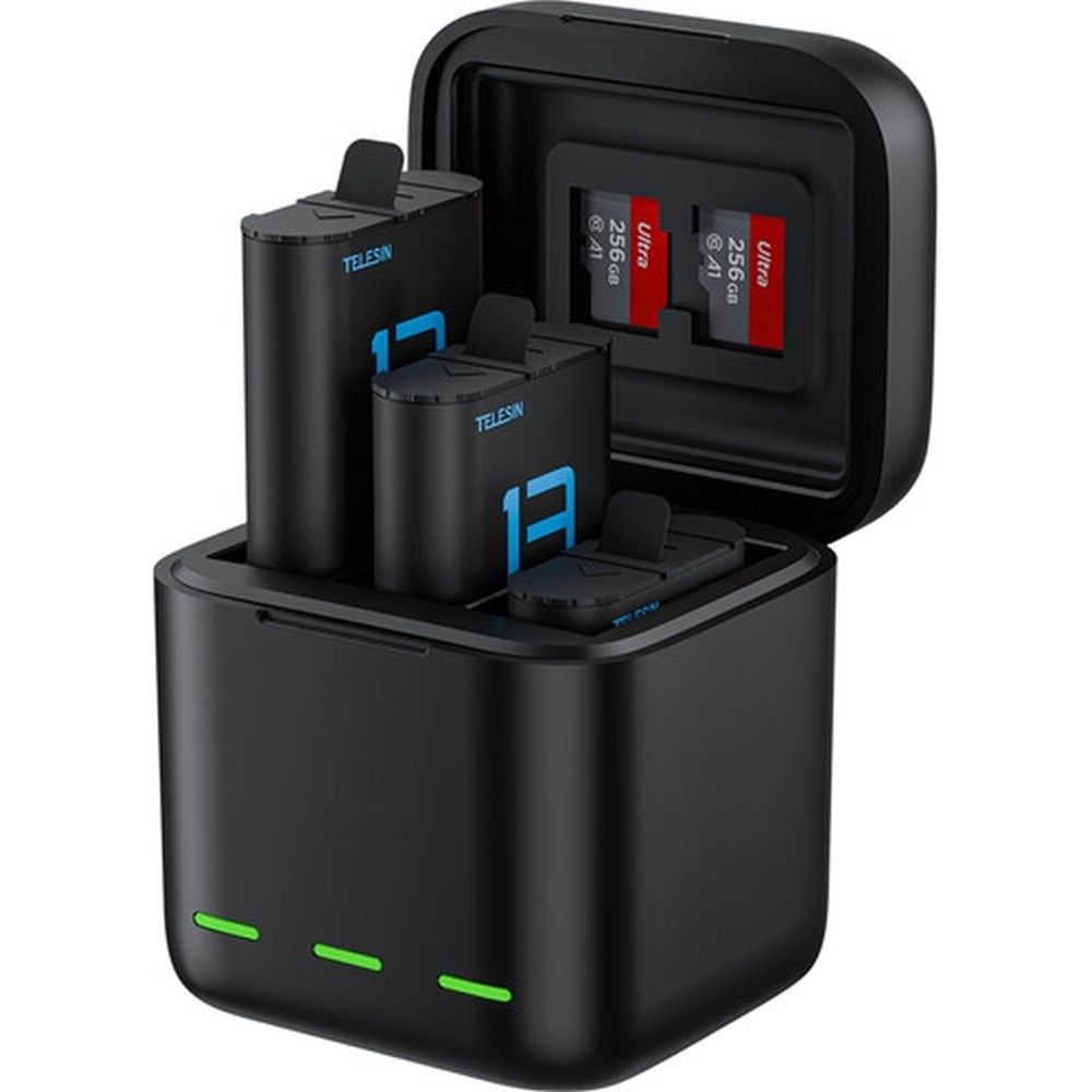 Telesin Boîtier de chargeur de batterie + 2 Batteries pour GoPro Hero 13