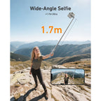 Telesin Perche à selfie à ouverture automatique 1,8 m avec télécommande Bluetooth
