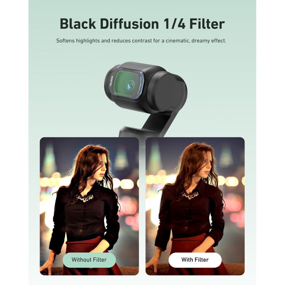 Telesin 1/4 Schwarzer Diffusionsfilter für DJI Osmo Pocket 3