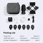 Ulanzi L3 RGB Cube Video Light with accessories