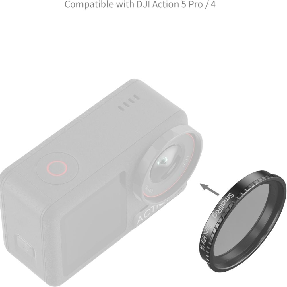 SmallRig 5836 Aufsteckbarer 1/4-Effekt-Schwarznebelfilter für DJI Osmo Action 5 Pro / 4