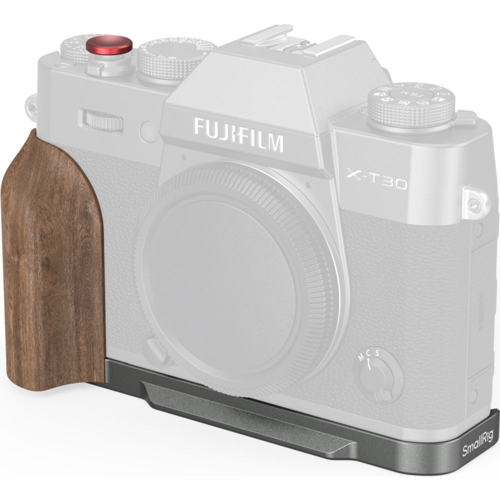 SmallRig 5668 Plaque de Montage en L avec Poignée pour en Bois FUJIFILM X-T30 / X-T30 II / X-T30 III, Argent Anthracite